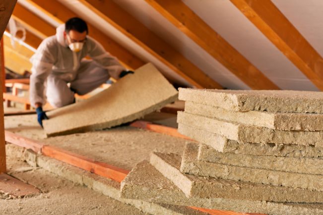 Une personne fait des travaux au niveau de la toiture